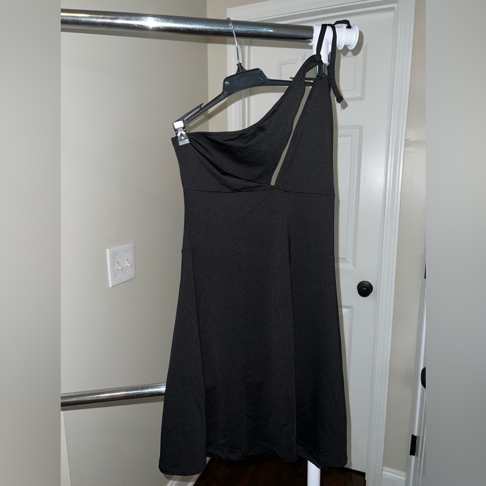 H&M asymmetrical black dress